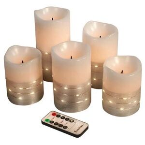 Fusion Fairy Light Multifunction Remote Control LED Candles, Silver (5 Count)